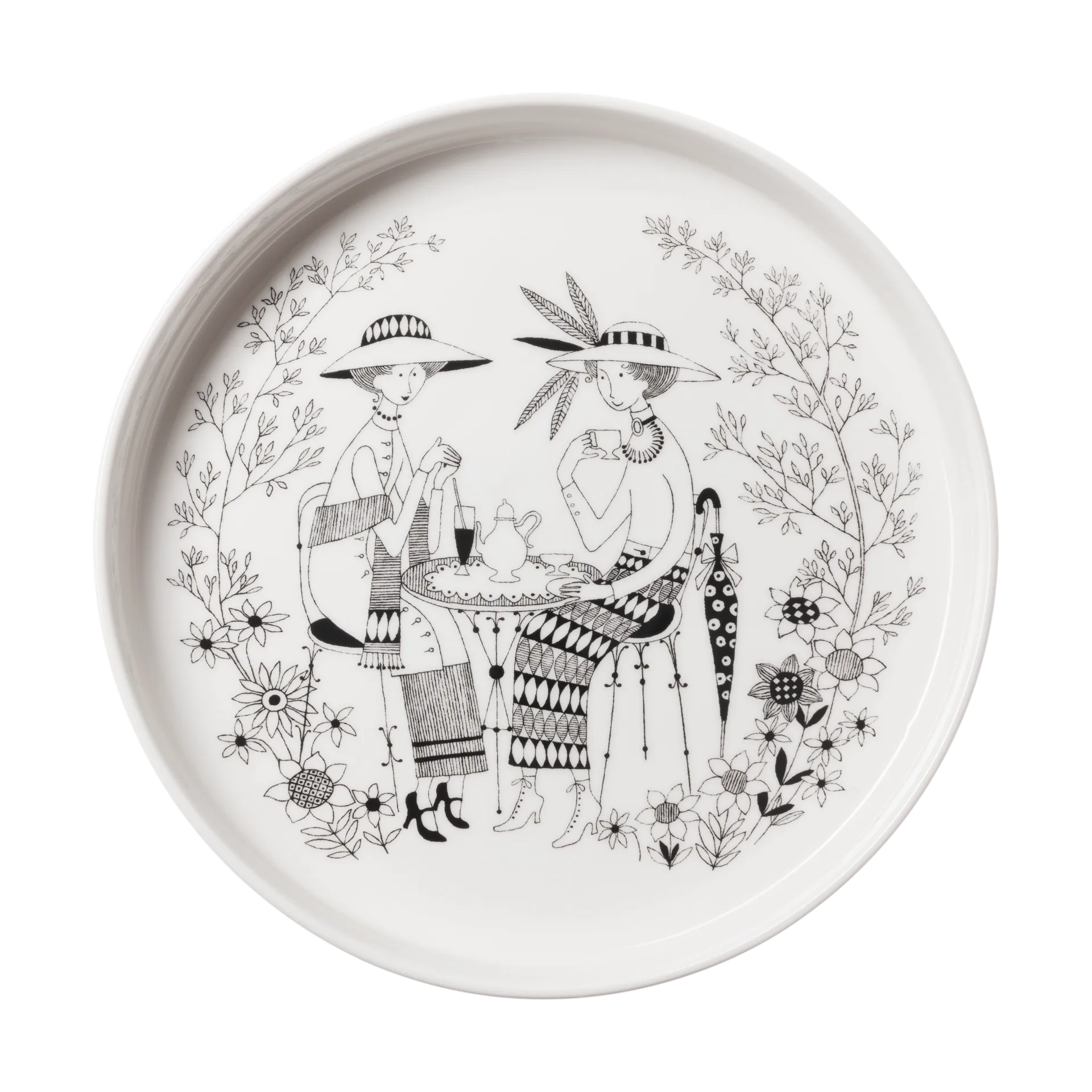 Teglia per crostata Emilia Ø28 cm, Bianco-nero Arabia