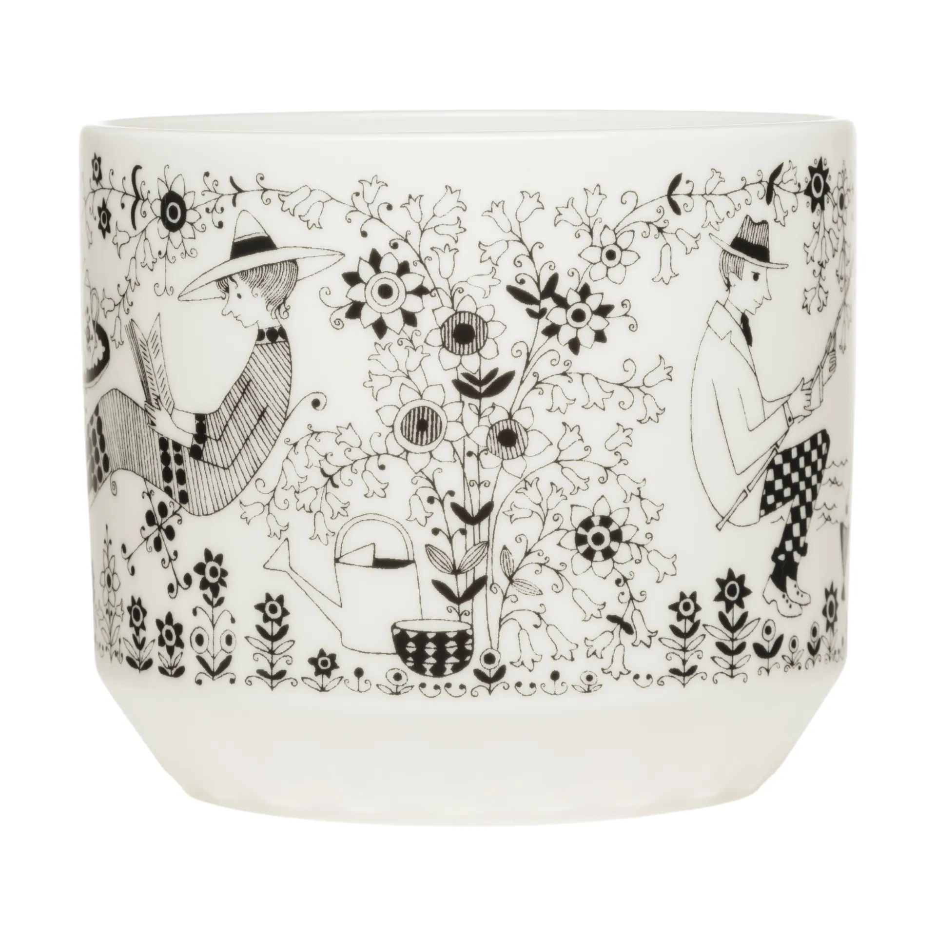 Vaso Emilia Ø14 cm, Bianco-nero Arabia