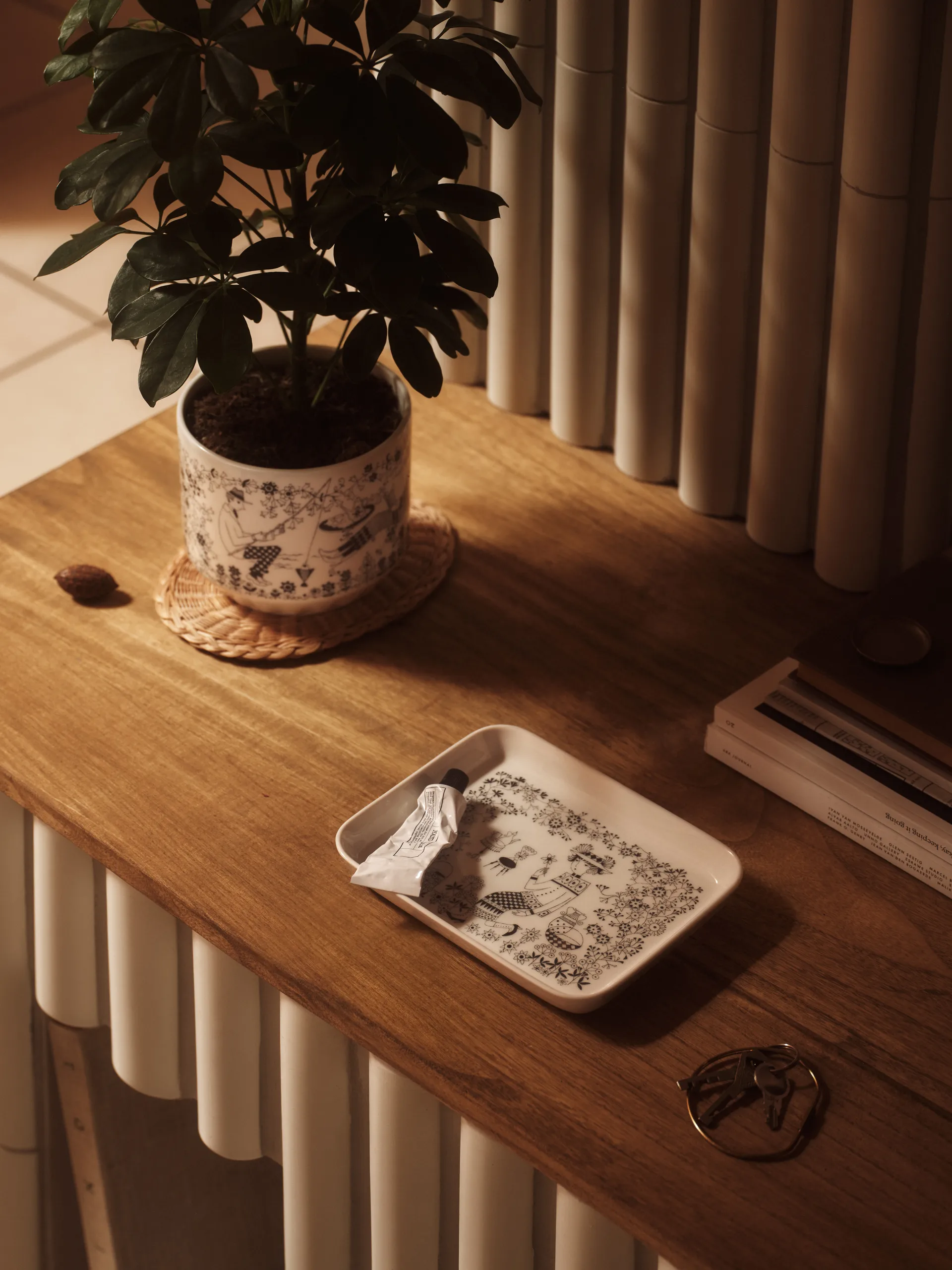 Vaso Emilia Ø14 cm, Bianco-nero Arabia