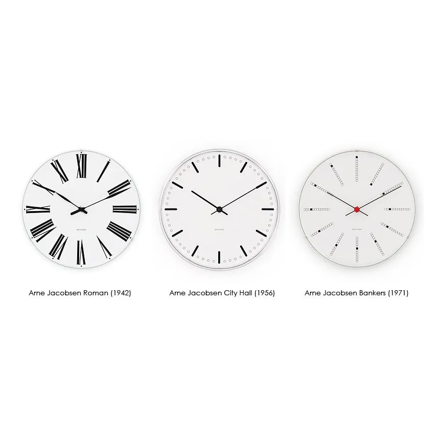 【ARNE JACOBSEN】BANKERS WALL CLOCK 290mm Orologio da parete Bankers Arne Jacobsen da Arne Jacobsen Clocks