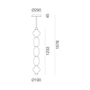 Alambicco pendente verticale, controllato via app - 5 cupole in vetro - Artemide