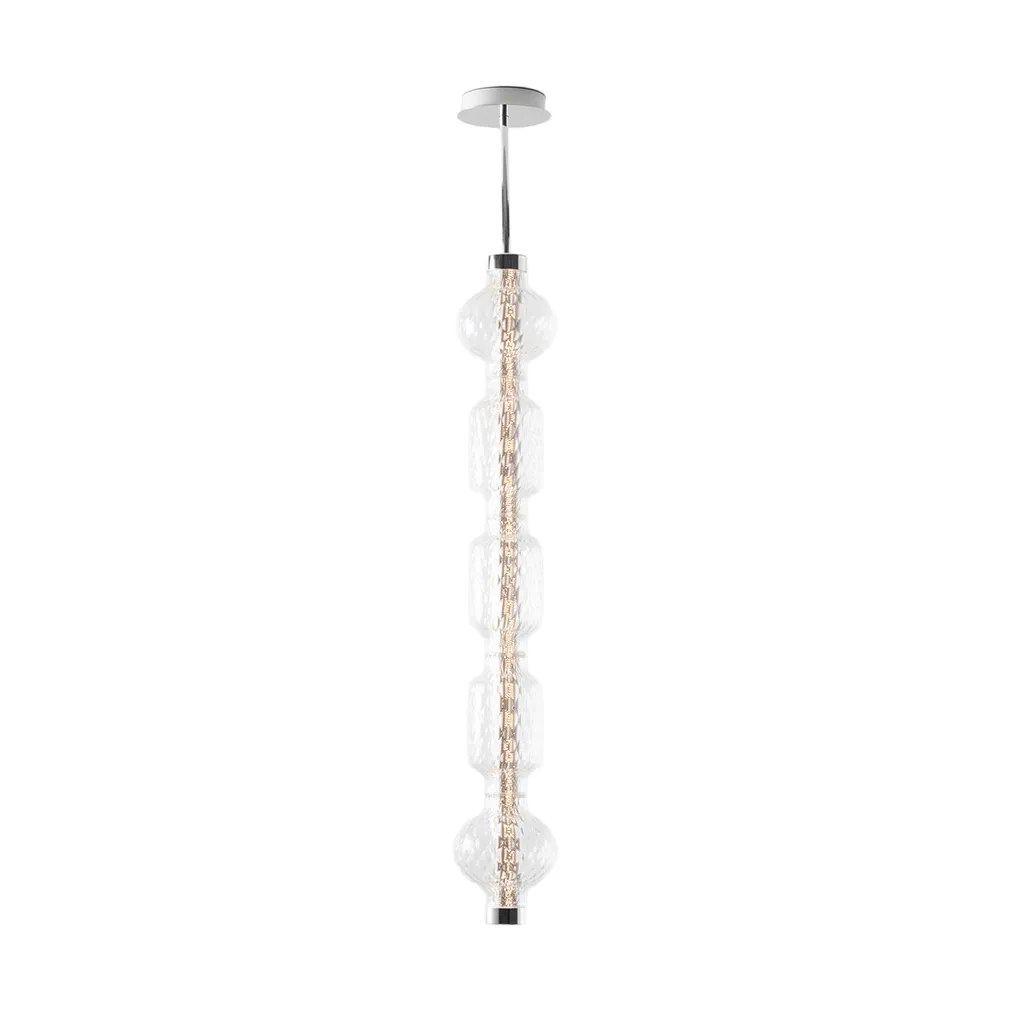 Alambicco sospensione verticale, 5 campane di vetro Artemide