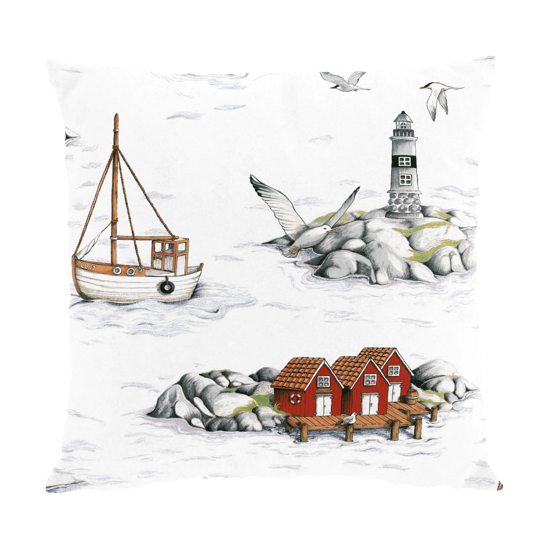 Fodera per cuscino Fiskeskär 47x47 cm, Bianco Arvidssons Textil