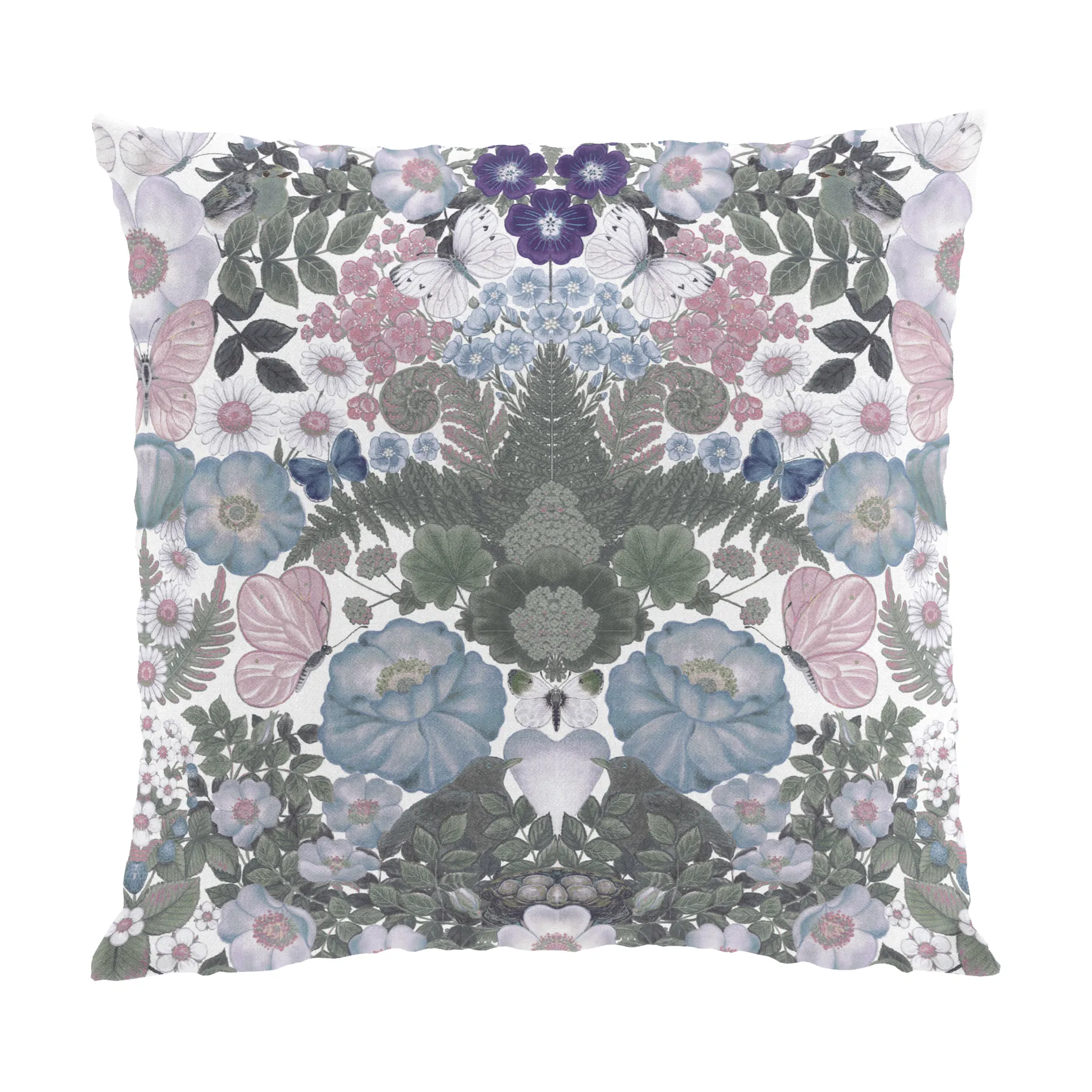 Fodera per cuscino Fjärilsblom 47x47 cm, Turchese Arvidssons Textil