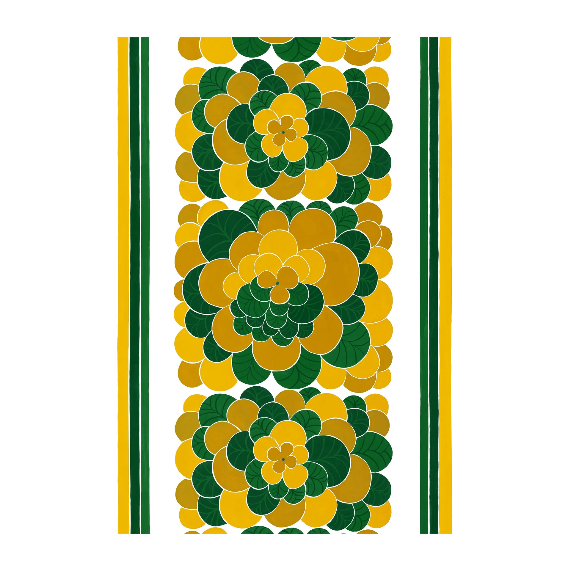 Tela cerata Cirrus, Giallo, verde Arvidssons Textil