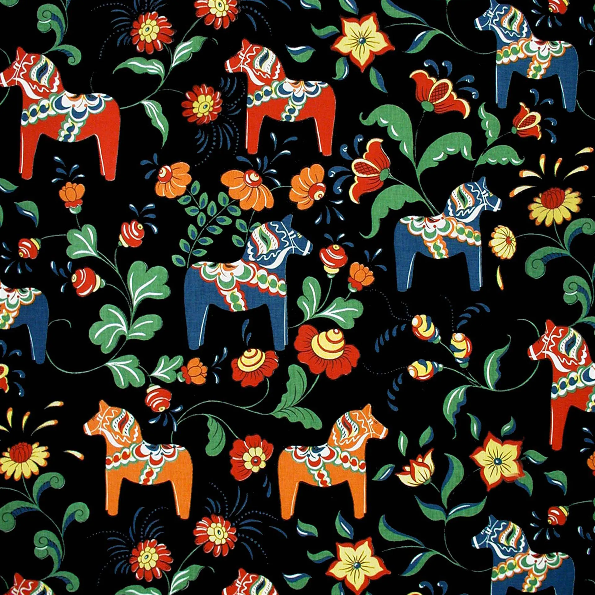 Tela cerata Dalahäst, nero Arvidssons Textil