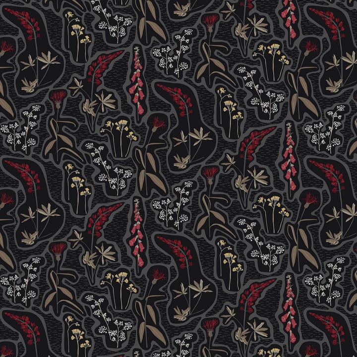 Tela cerata Florens, nero-rosso Arvidssons Textil