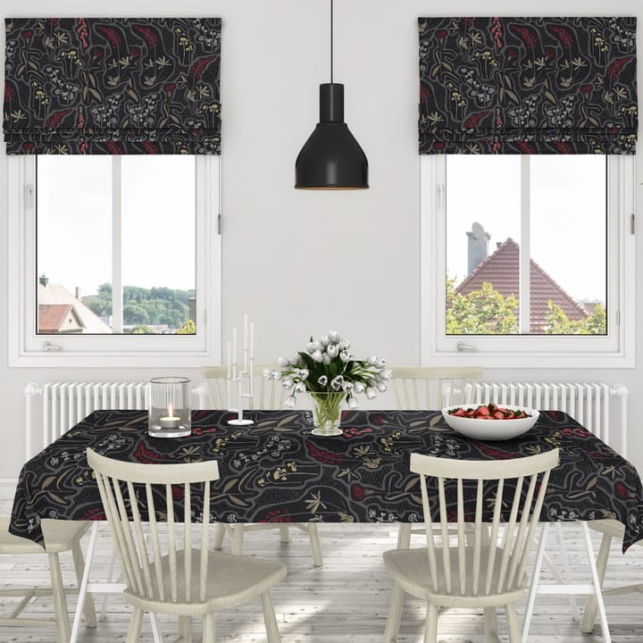 Tela cerata Florens, nero-rosso Arvidssons Textil