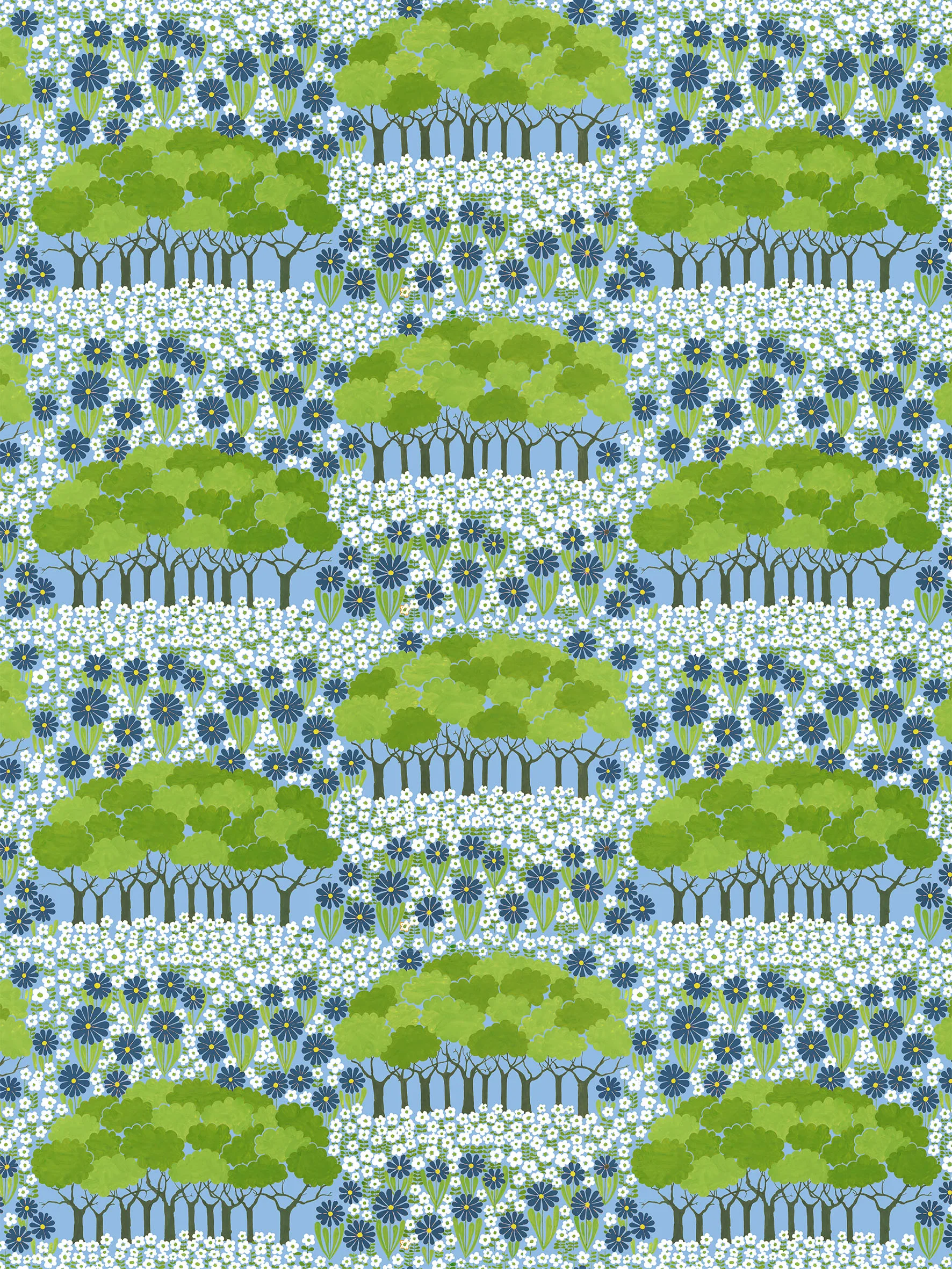Tessuto Allé , Verde-blu Arvidssons Textil