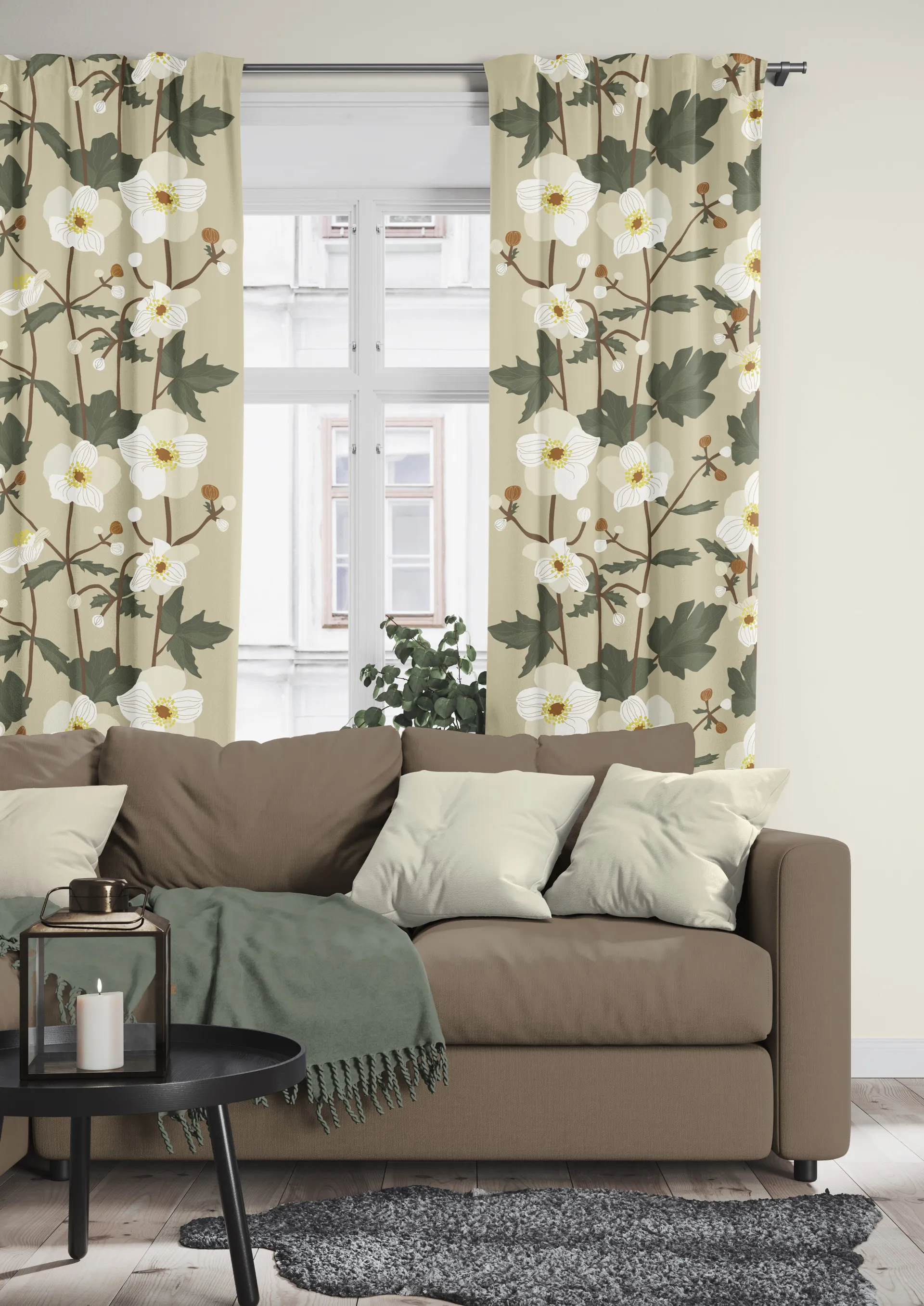 Tessuto Anemone, Beige Arvidssons Textil