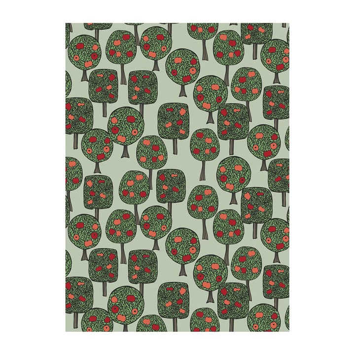 Tessuto Äppelskogen - Verde, rosso - Arvidssons Textil
