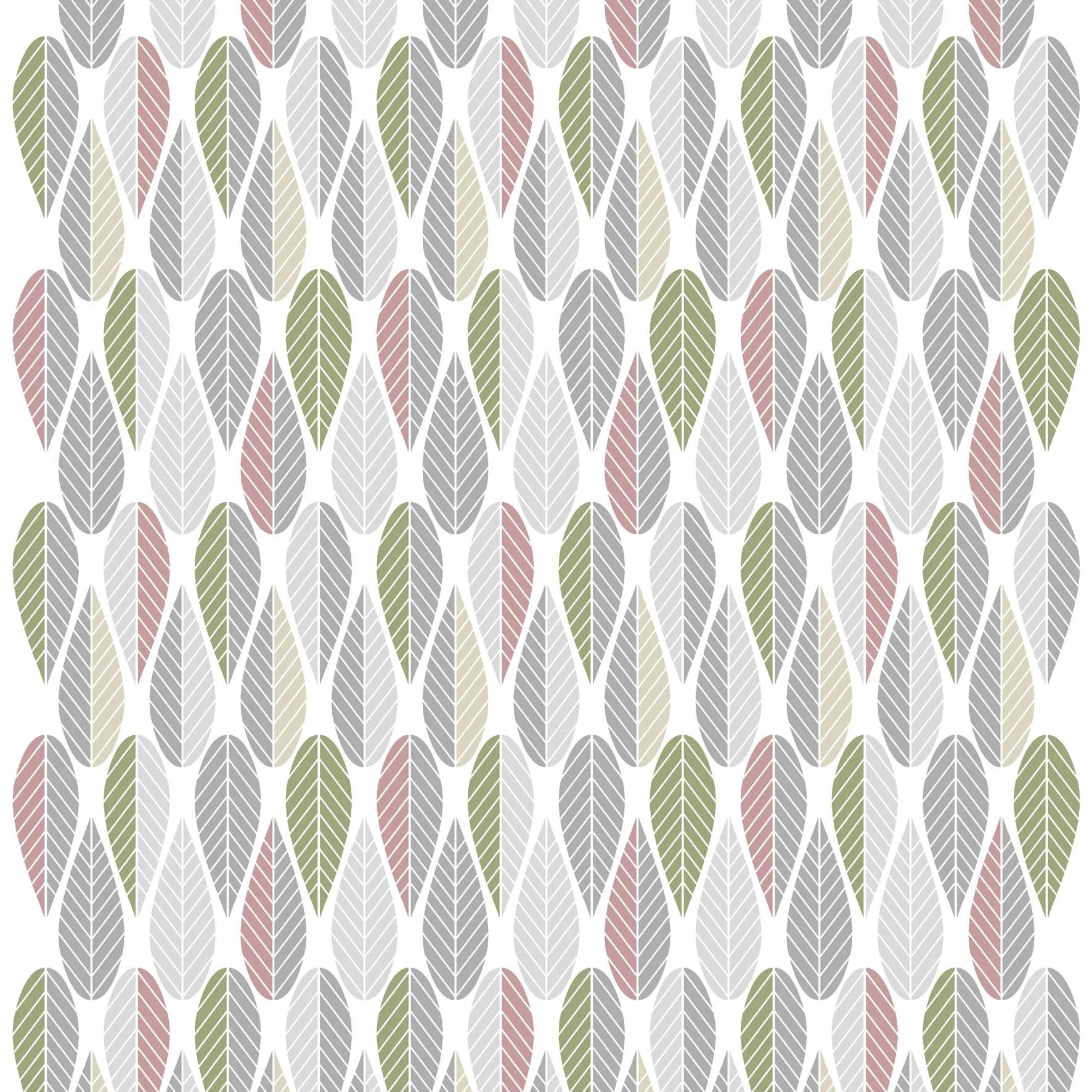 Tessuto Blader, rosa-grigio-verde Arvidssons Textil