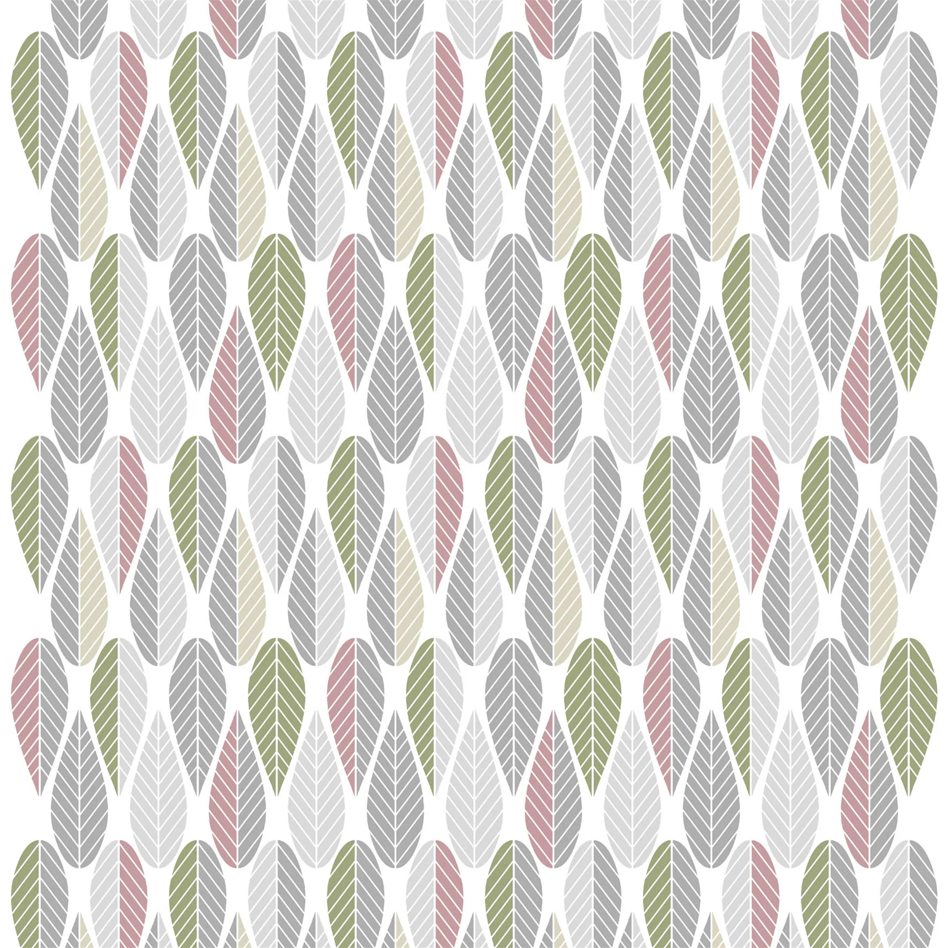 Tessuto Blader, rosa-grigio-verde Arvidssons Textil
