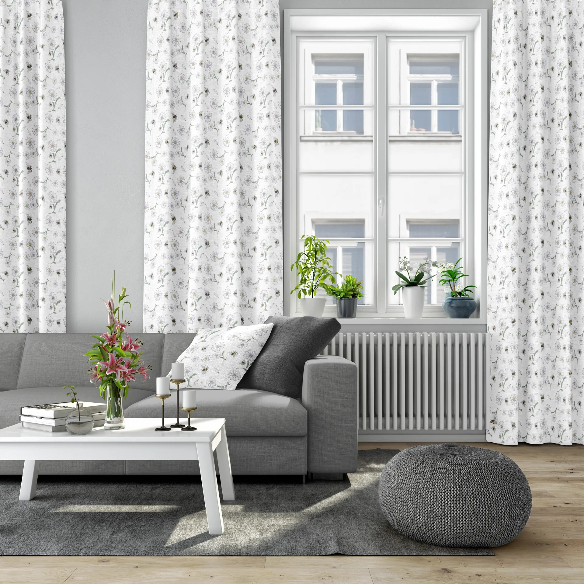 Tessuto Blomstersurr, Beige Arvidssons Textil