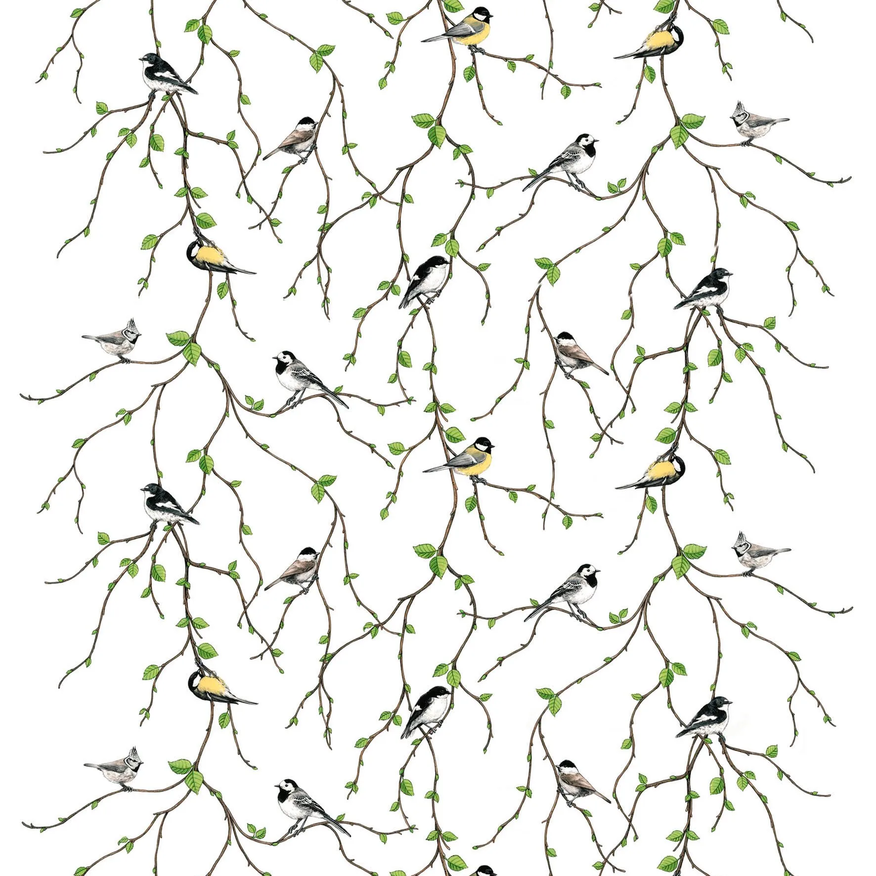 Tessuto Fågelfest , multicolore Arvidssons Textil