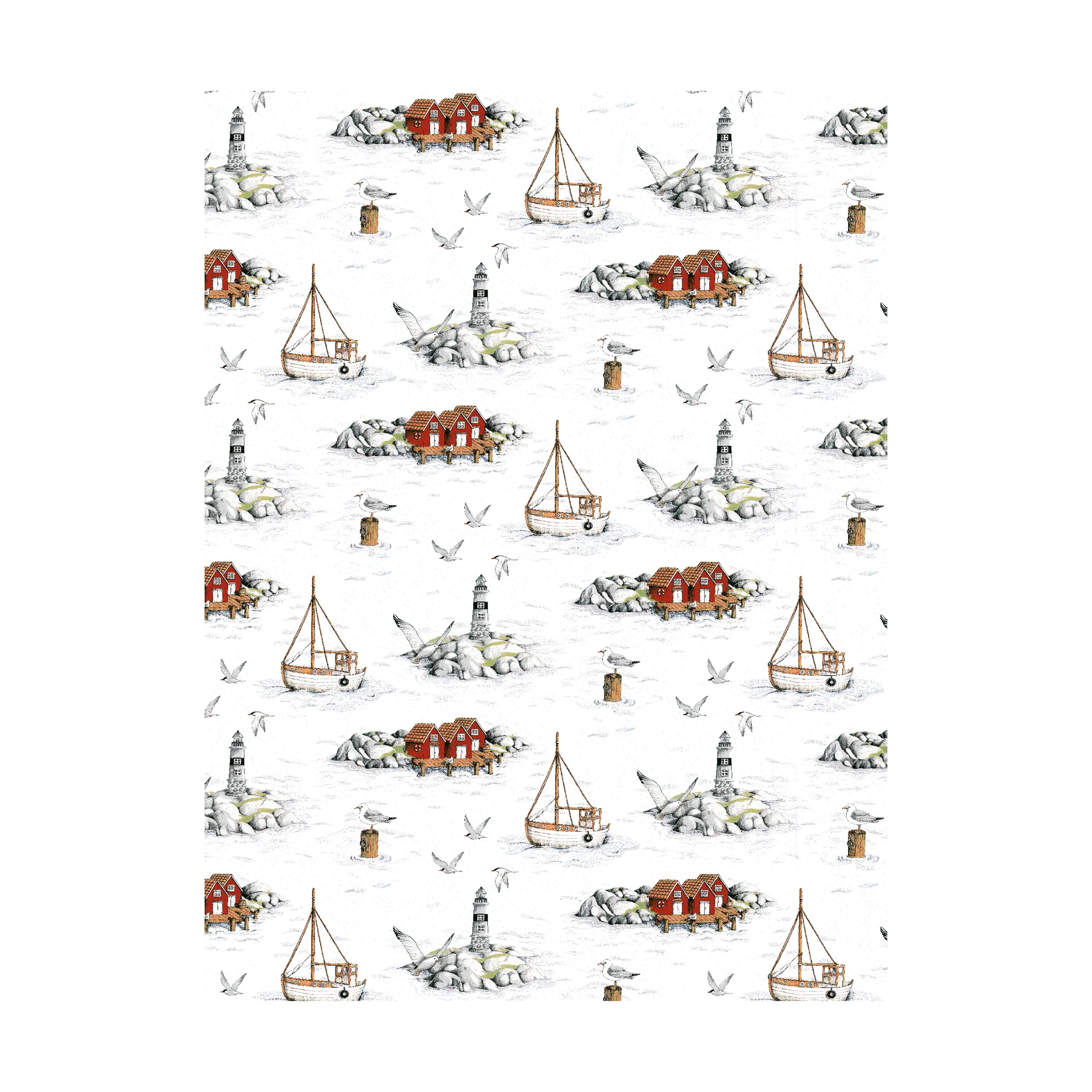 Tessuto Fiskeskär, Bianco Arvidssons Textil