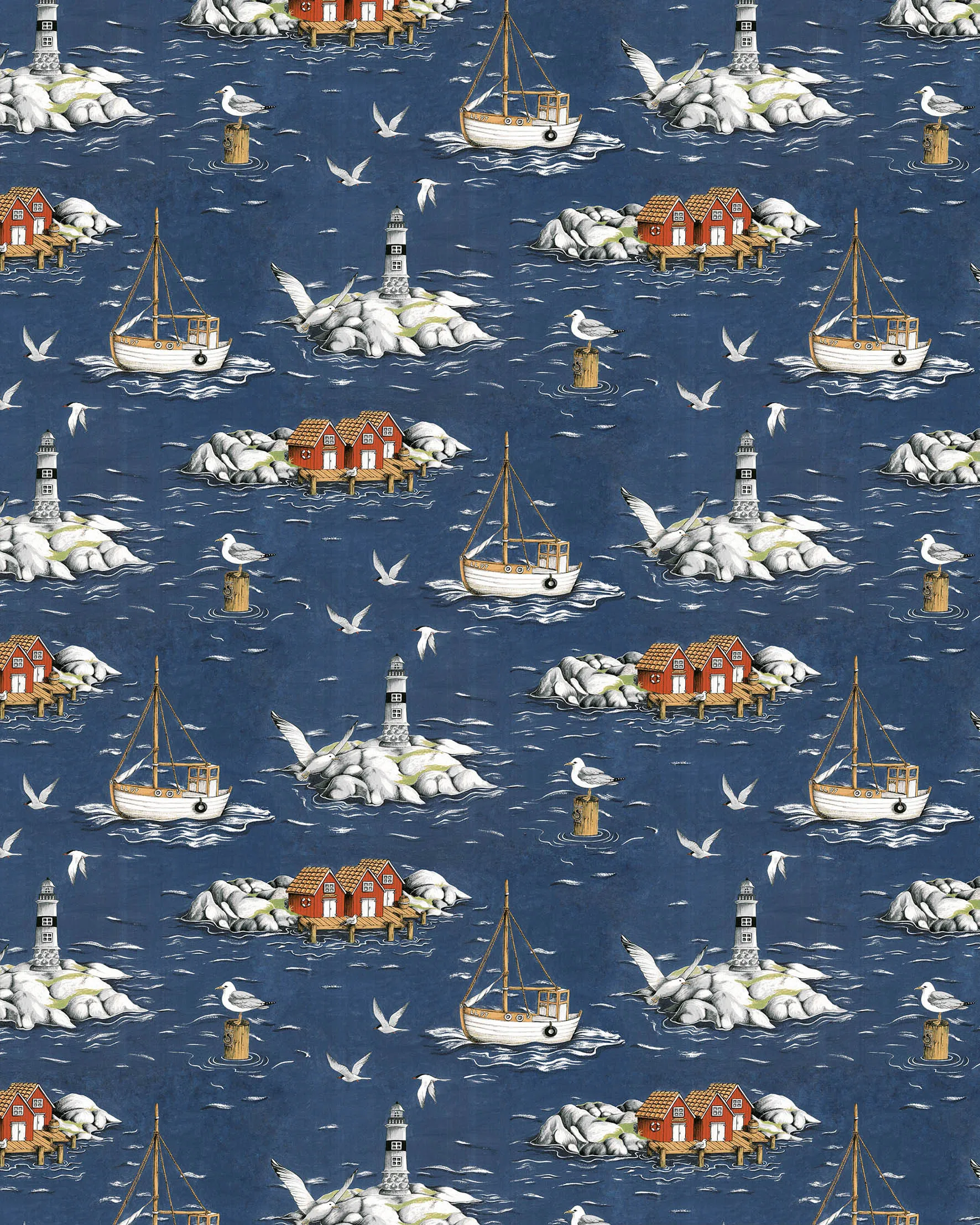 Tessuto Fiskeskär, Blu Arvidssons Textil