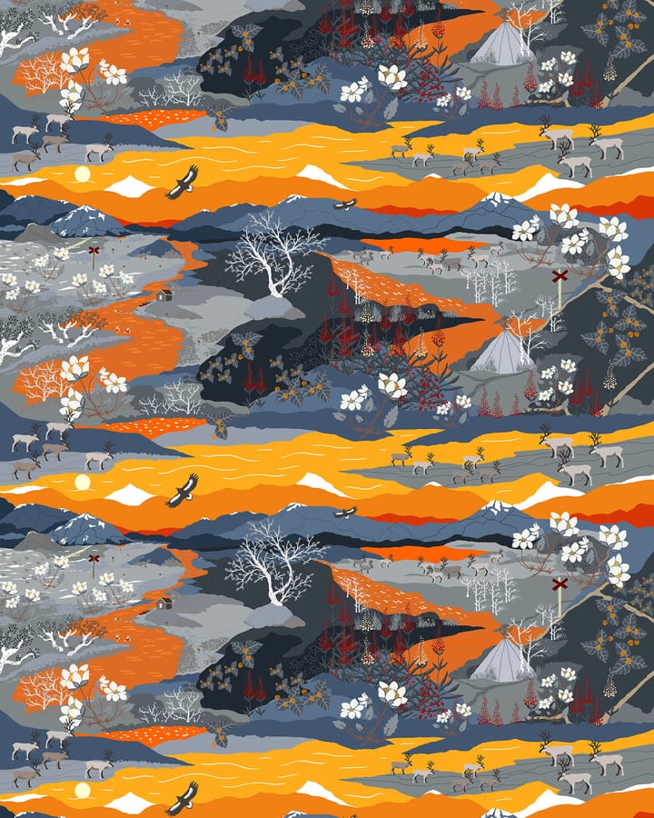 Tessuto Fjällvandring - Arancione - Arvidssons Textil