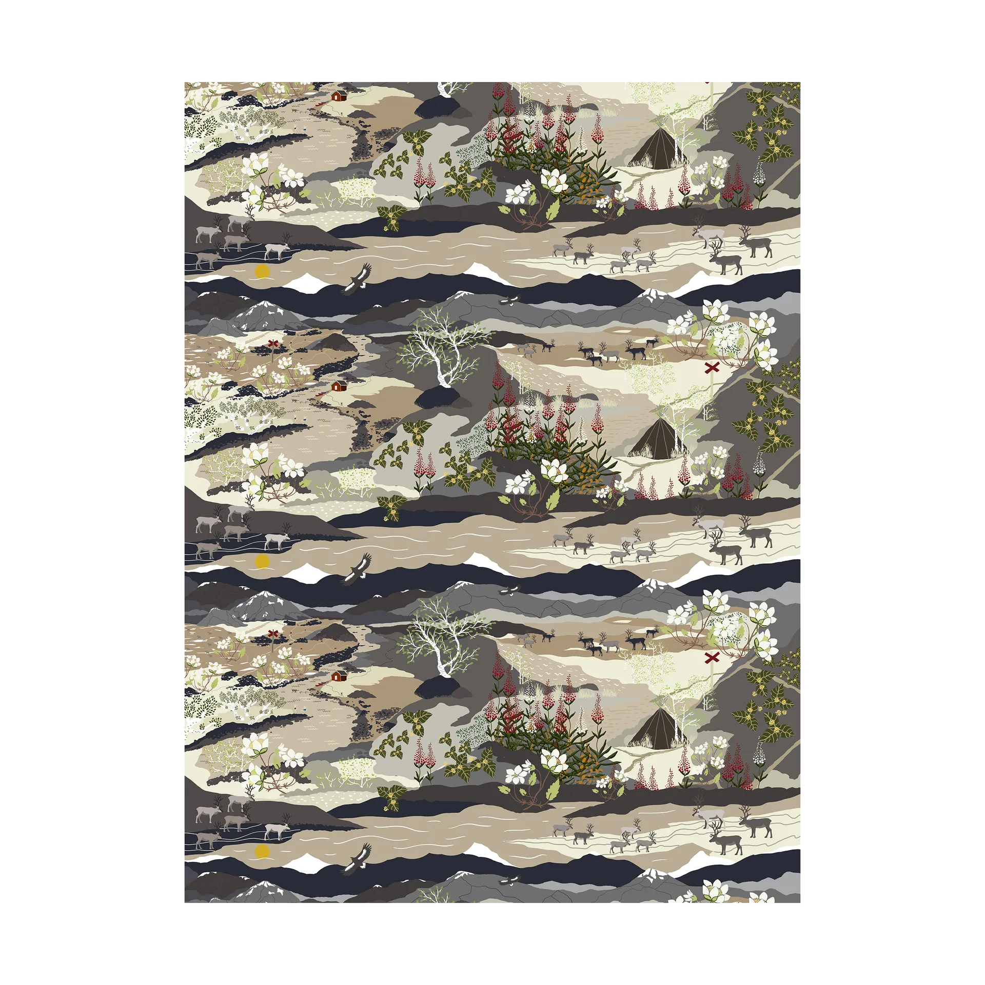 Tessuto Fjällvandring, Beige Arvidssons Textil