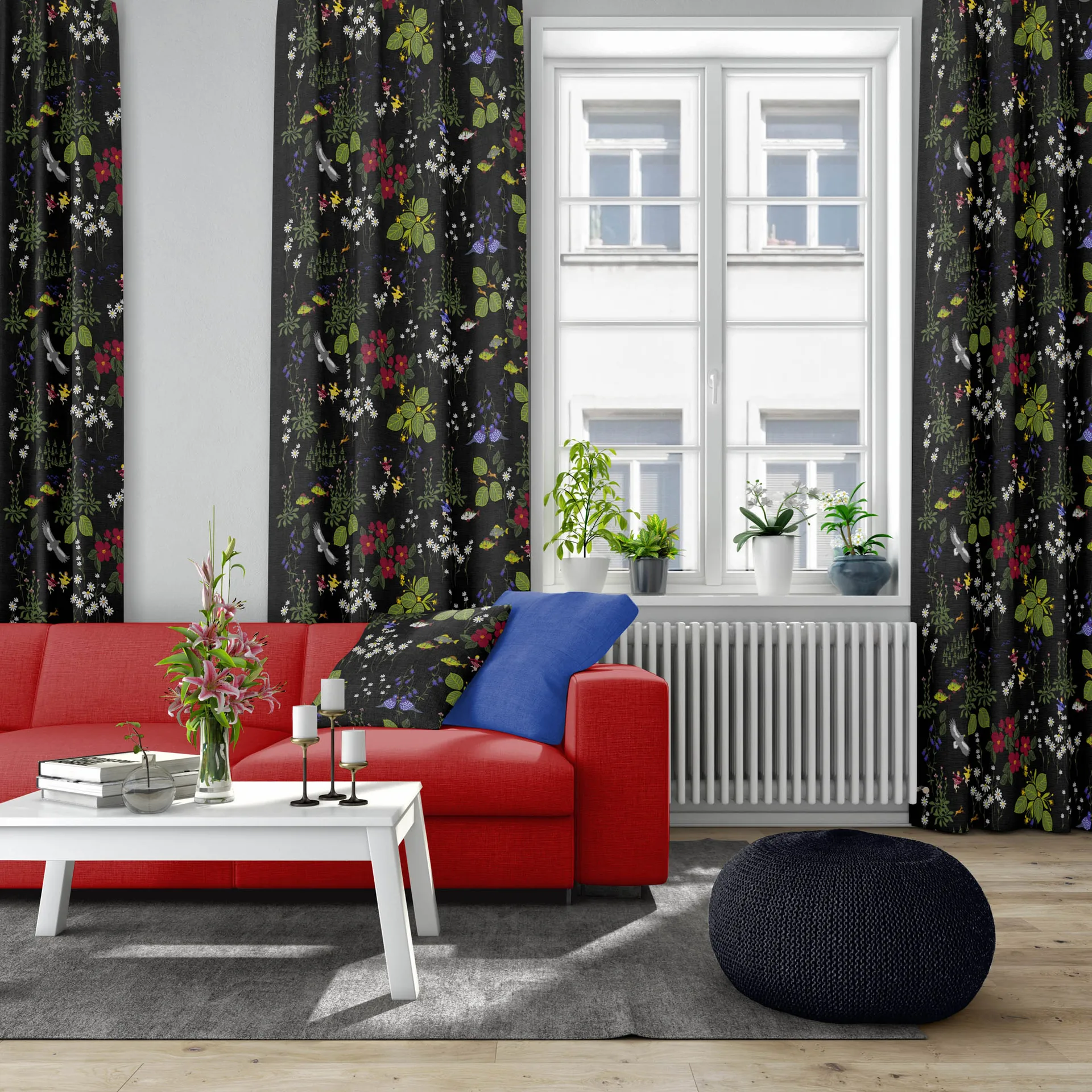 Tessuto Himlajorden, nero Arvidssons Textil