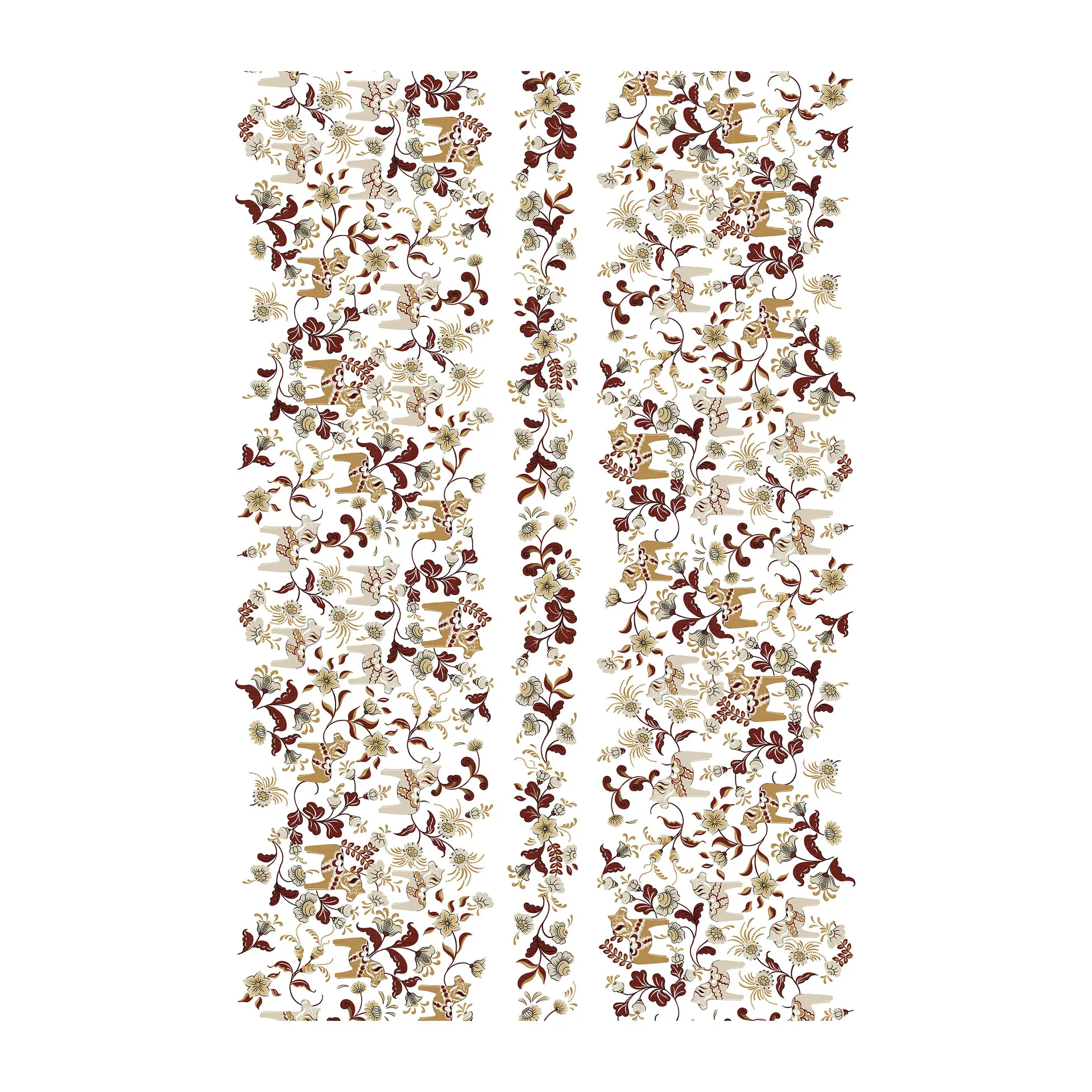 Tessuto Leksand Bård, Rosso, beige Arvidssons Textil