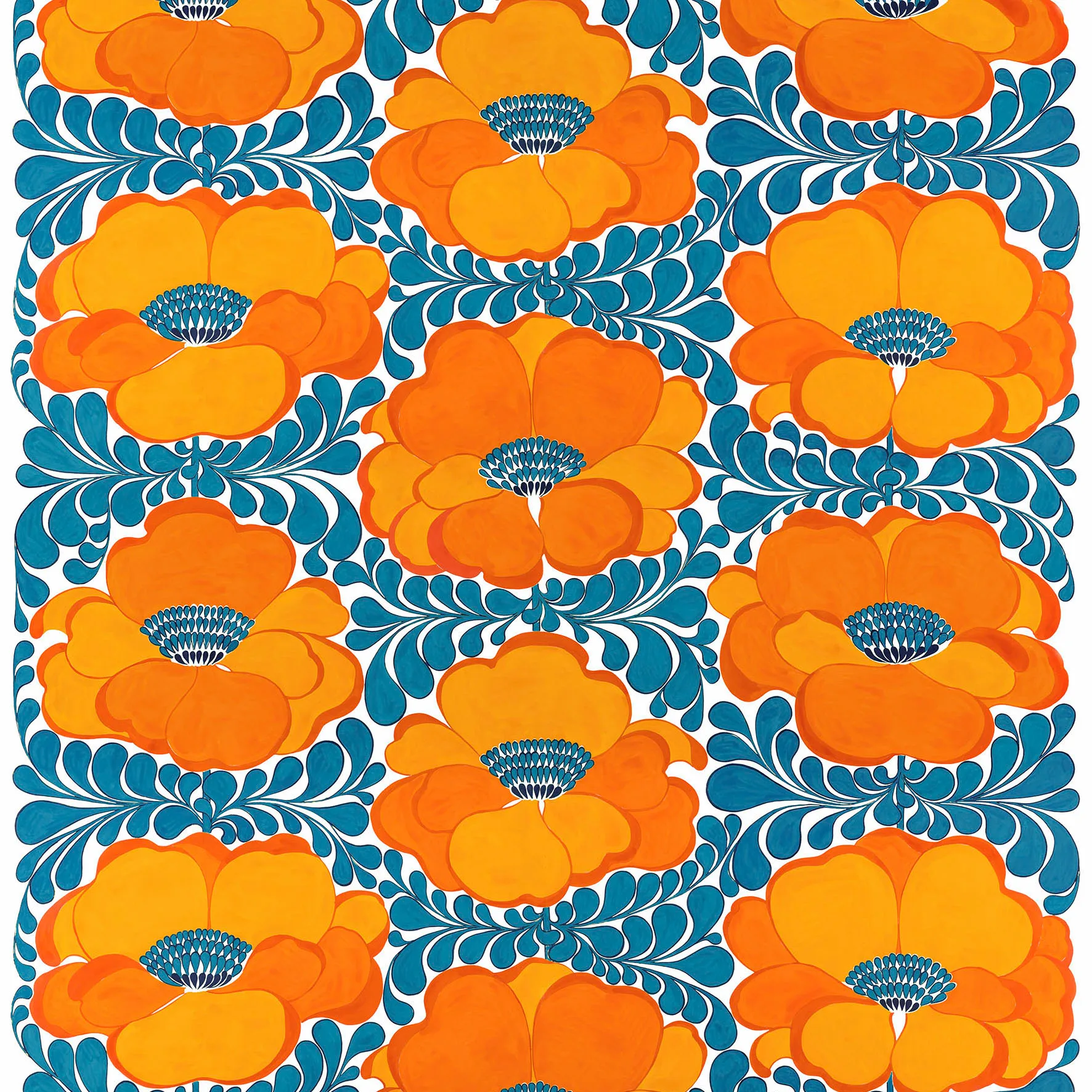 Tessuto Love, blu-arancione Arvidssons Textil