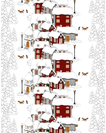 Tessuto Mikkel - Bianco sporco, grigio, rosso - Arvidssons Textil