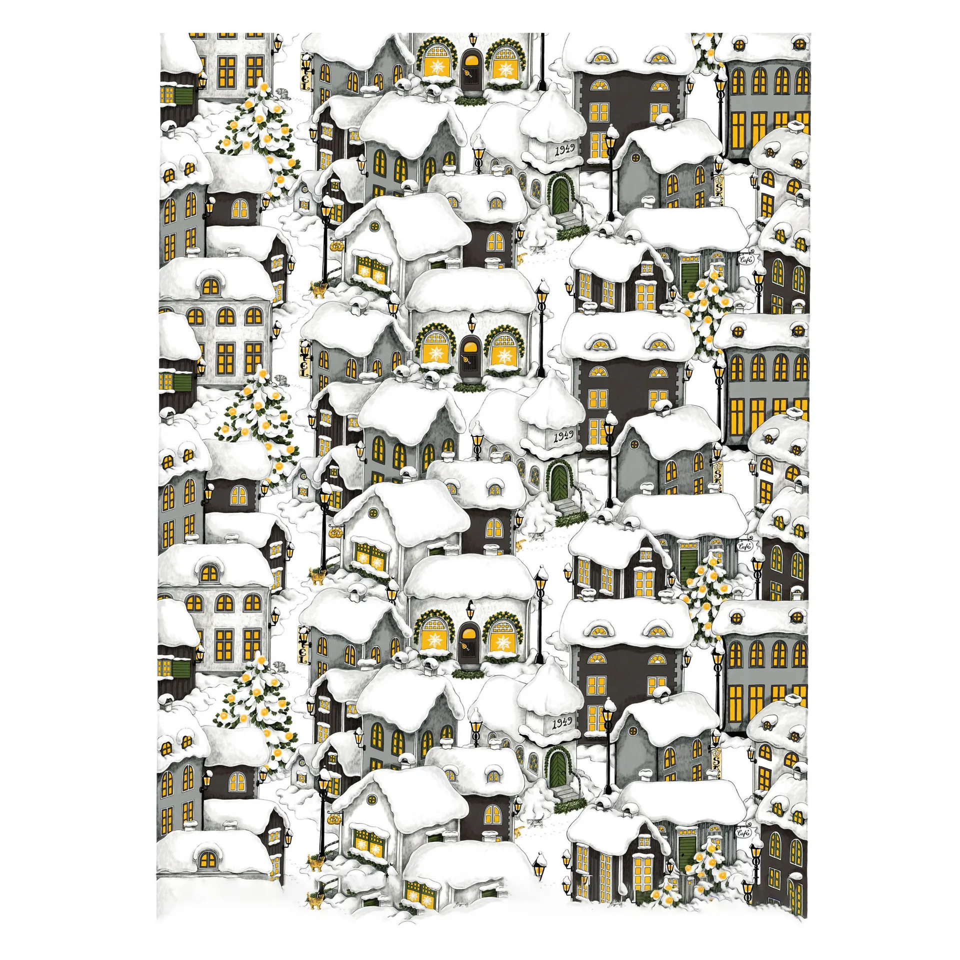 Tessuto natalizio Lyckeby, Grigio, bianco Arvidssons Textil