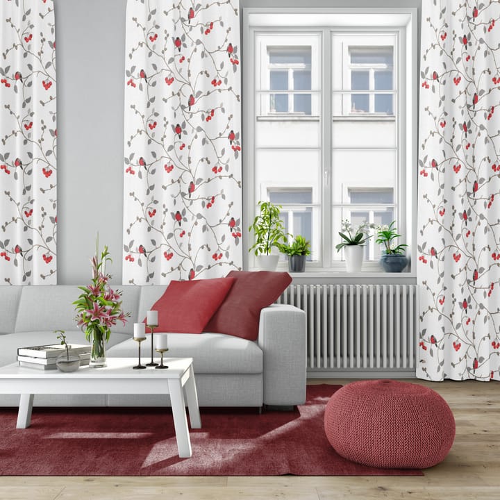 Tessuto Paradisäpplen - Bianco sporco, grigio, rosso - Arvidssons Textil