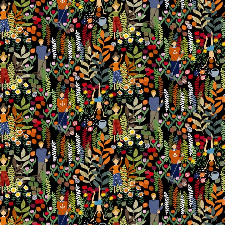 Tessuto Trädgård  - nero-multicolore  - Arvidssons Textil