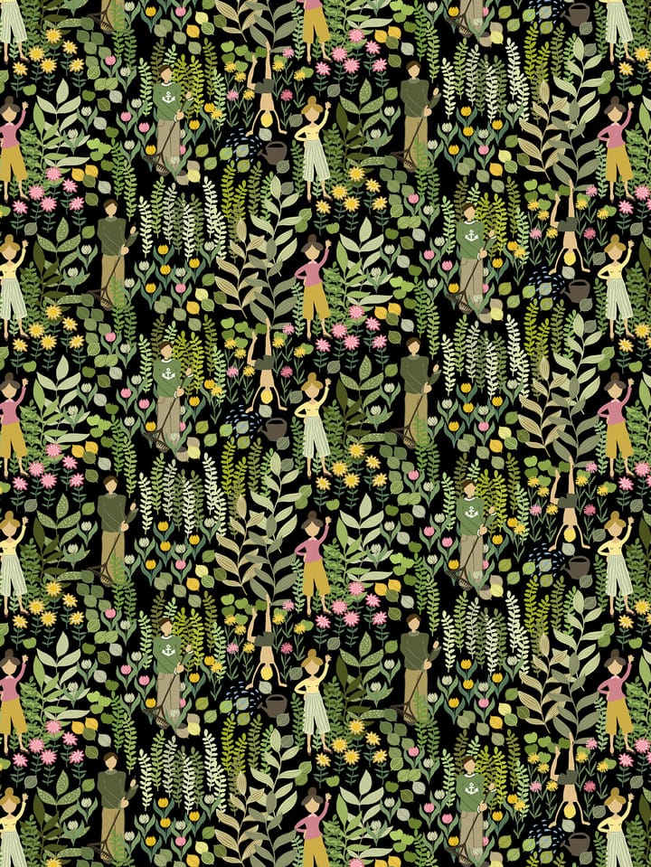 Tessuto Trädgård  - Nero-verde - Arvidssons Textil