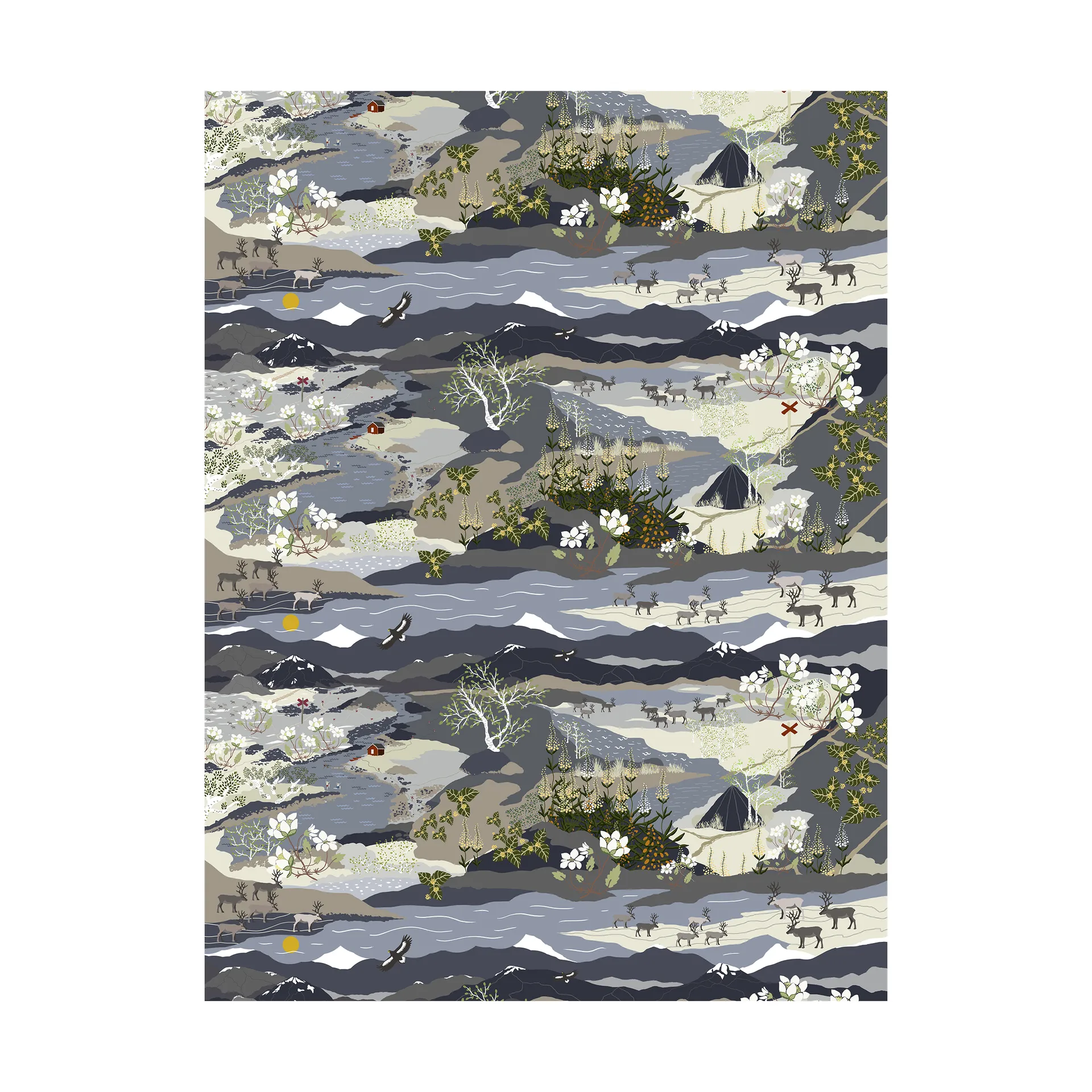 Tovaglia cerata Fjällvandring, Blu Arvidssons Textil