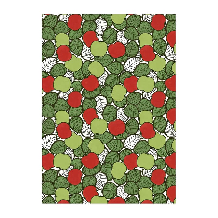 Tovaglia cerata Päppel - Verde, rosso - Arvidssons Textil