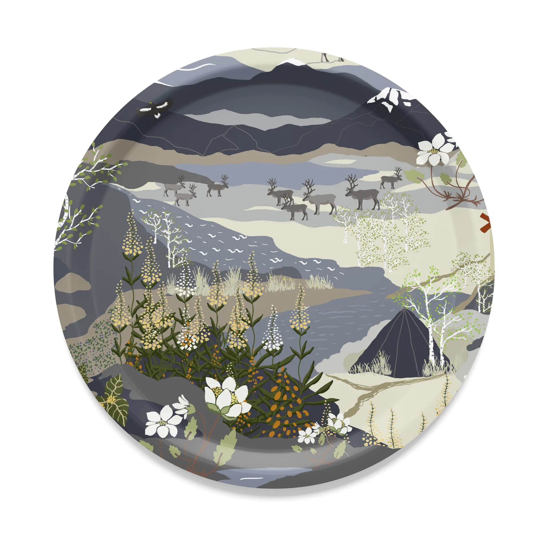 Vassoio Fjällvandring, Ø 31 cm, Blu Arvidssons Textil