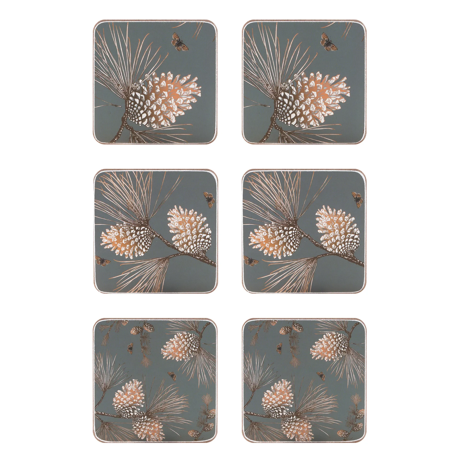 Sottobicchiere Pine Cone confezione da 6, moss grey Åry Home