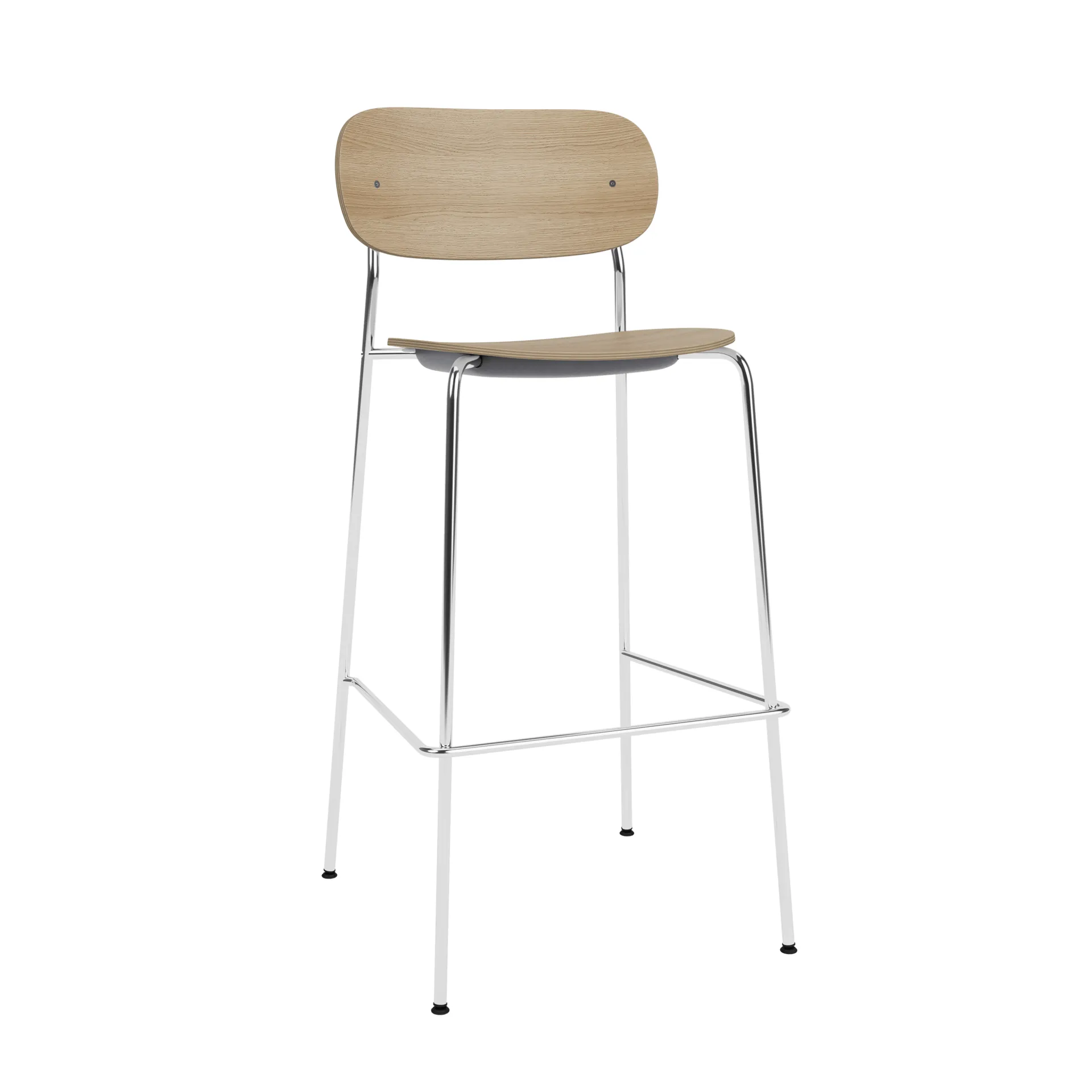 Co Bar Chair sedia da bar, Rovere-acciaio cromato, 75 cm Audo Copenhagen