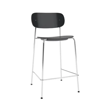 Co Bar Chair sedia da bar - Rovere nero-acciaio cromato, 65 cm - Audo Copenhagen