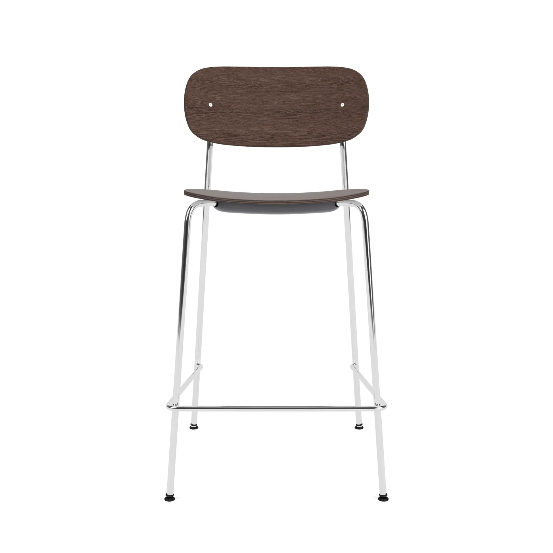 Co Bar Chair sedia da bar, Rovere tinto scuro-acciaio cromato, 65 cm Audo Copenhagen