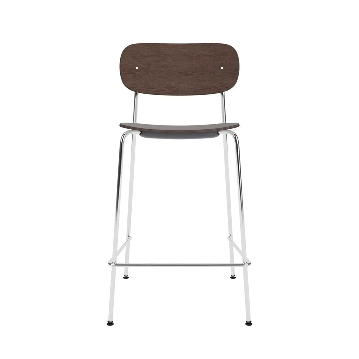 Co Bar Chair sedia da bar - Rovere tinto scuro-acciaio cromato, 65 cm - Audo Copenhagen