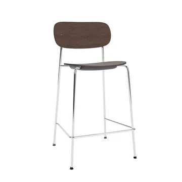 Co Bar Chair sedia da bar - Rovere tinto scuro-acciaio cromato, 65 cm - Audo Copenhagen