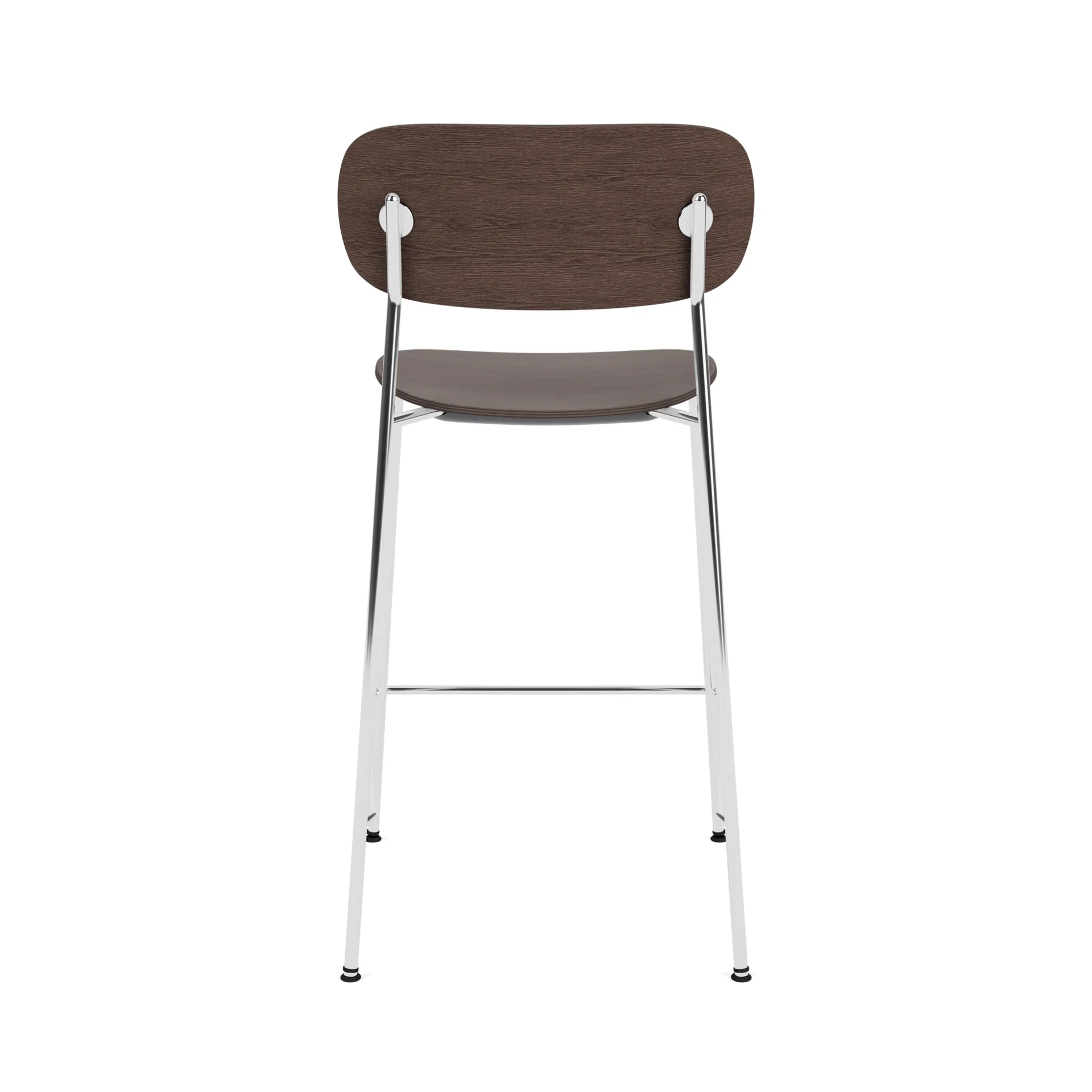 Co Bar Chair sedia da bar, Rovere tinto scuro-acciaio cromato, 65 cm Audo Copenhagen