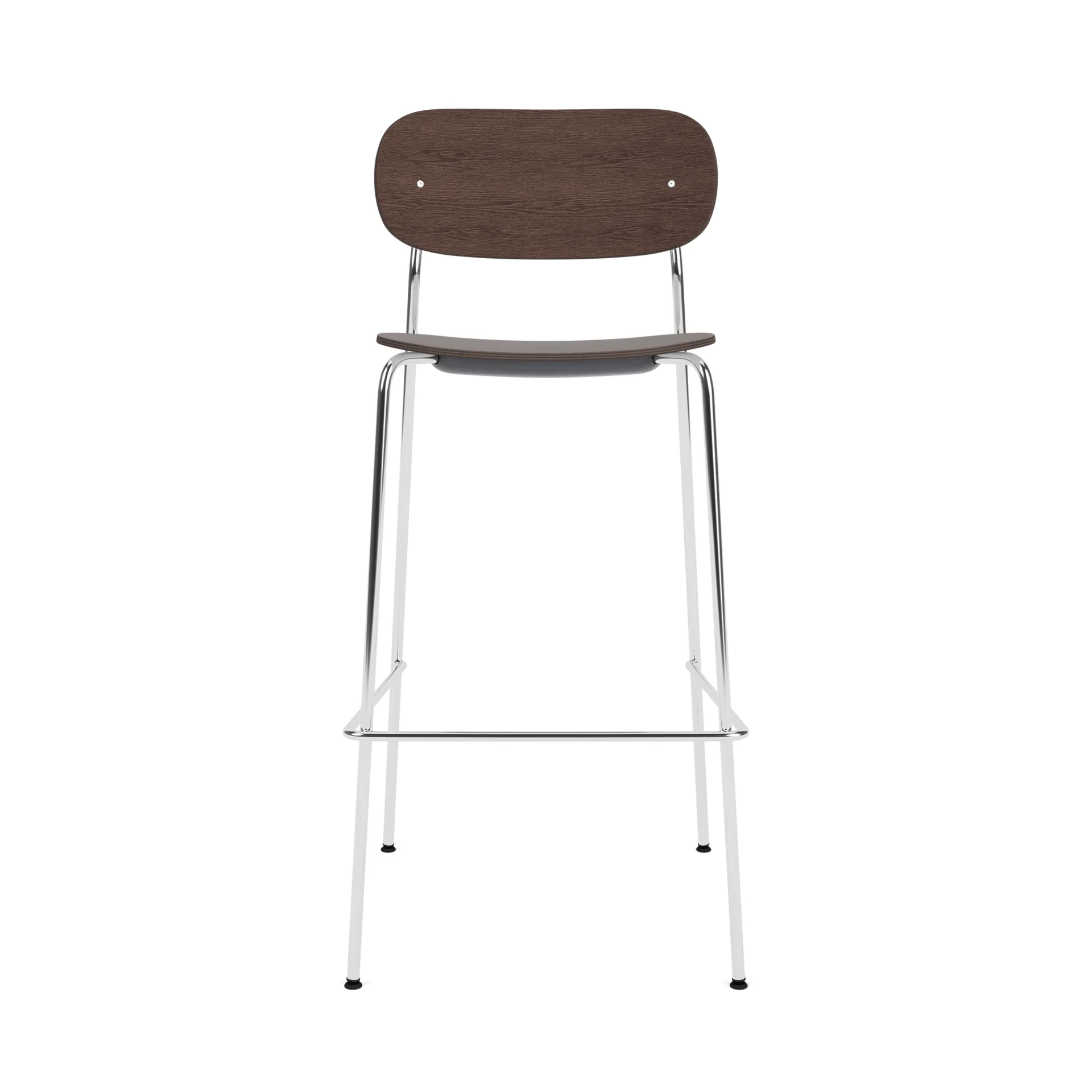 Co Bar Chair sedia da bar, Rovere tinto scuro-acciaio cromato, 75 cm Audo Copenhagen