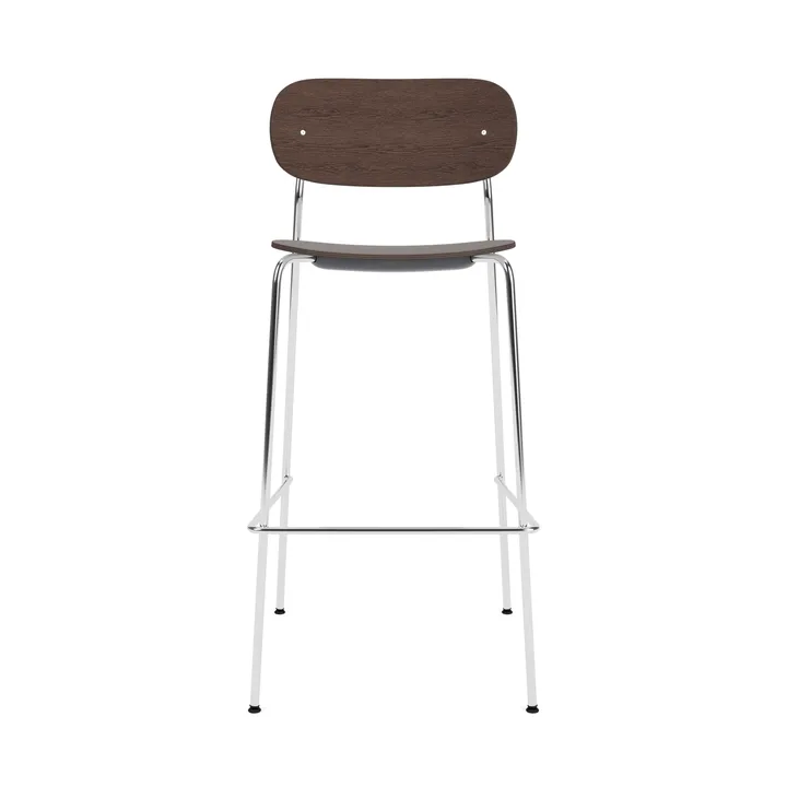Co Bar Chair sedia da bar - Rovere tinto scuro-acciaio cromato, 75 cm - Audo Copenhagen
