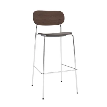 Co Bar Chair sedia da bar - Rovere tinto scuro-acciaio cromato, 75 cm - Audo Copenhagen
