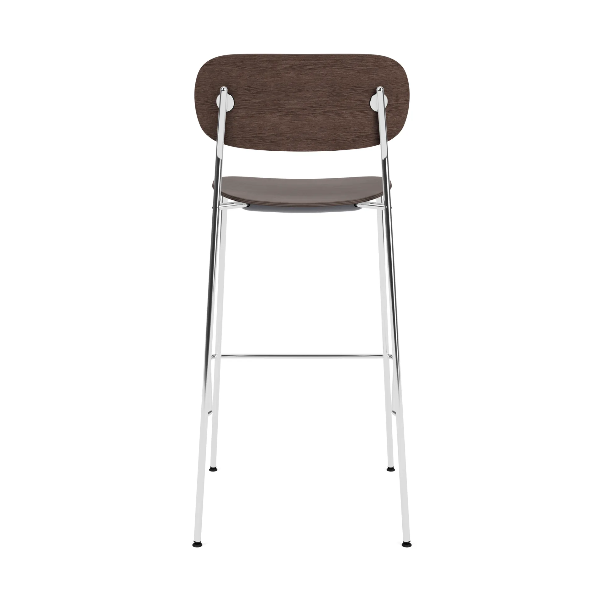 Co Bar Chair sedia da bar, Rovere tinto scuro-acciaio cromato, 75 cm Audo Copenhagen