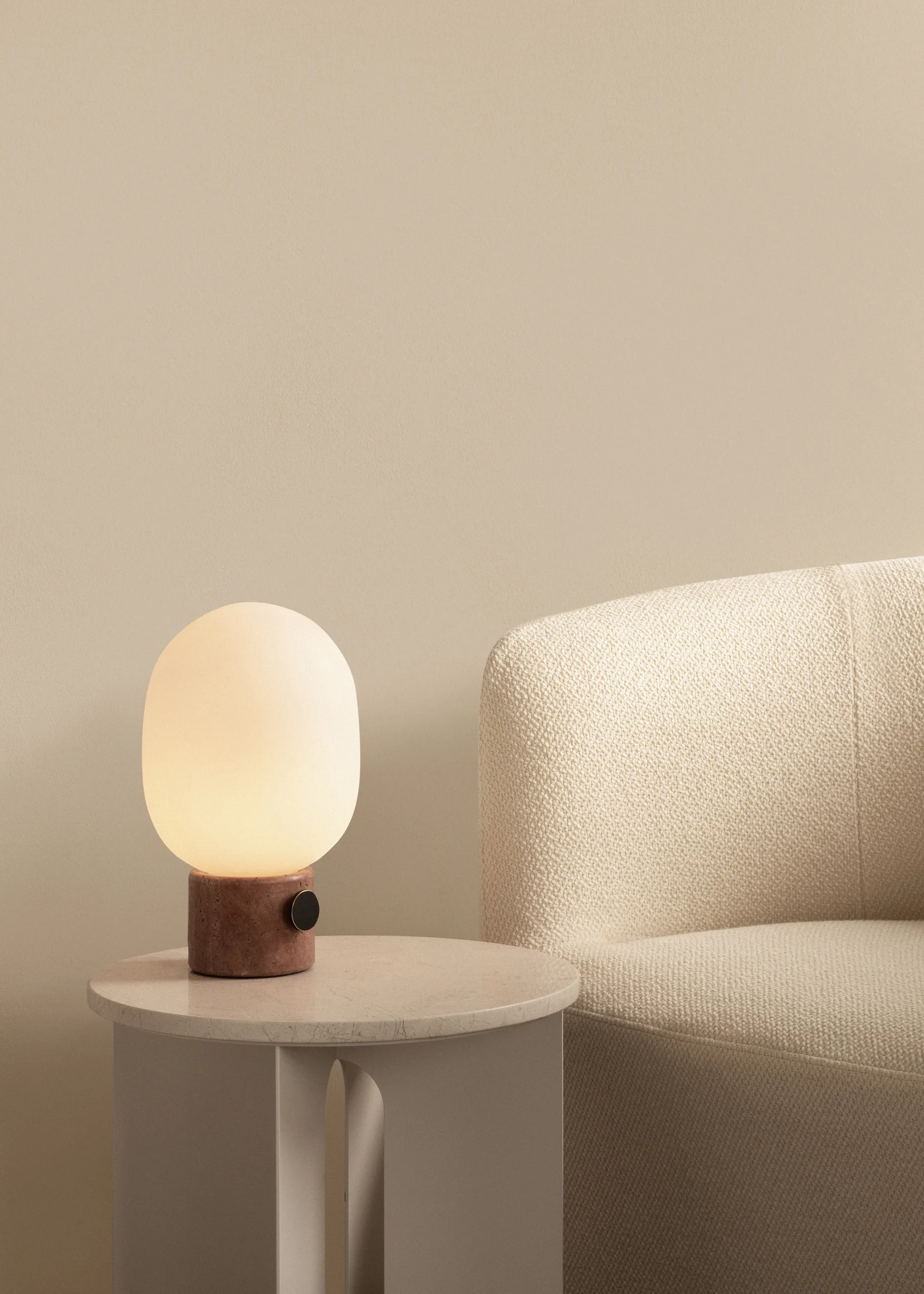 Lampada da tavolo JWDA, Red travertine, Large Audo Copenhagen