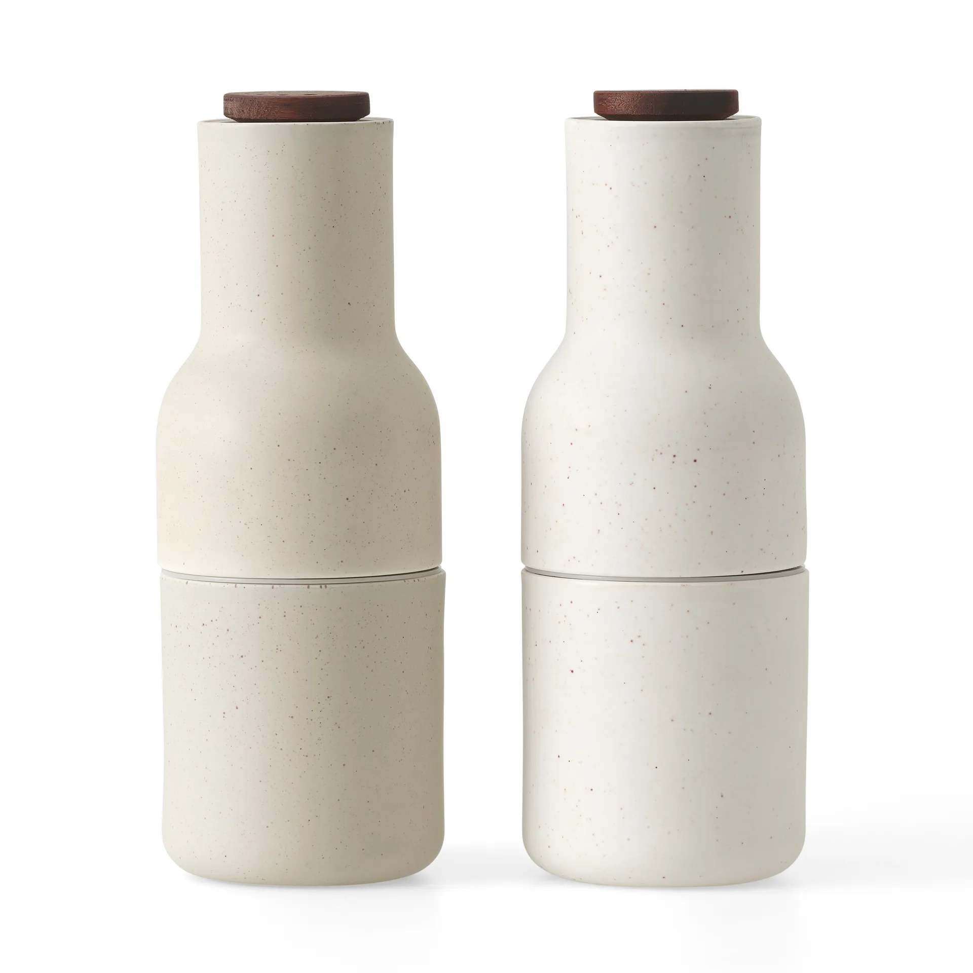 Macina spezie Bottle Grinder confezione da 2 ceramica, Sand (coperchio noce) Audo Copenhagen