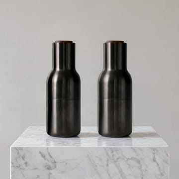 Macina spezie Bottle Grinder confezione da 2 metallo - ottone bronzato (coperchio noce) - Audo Copenhagen