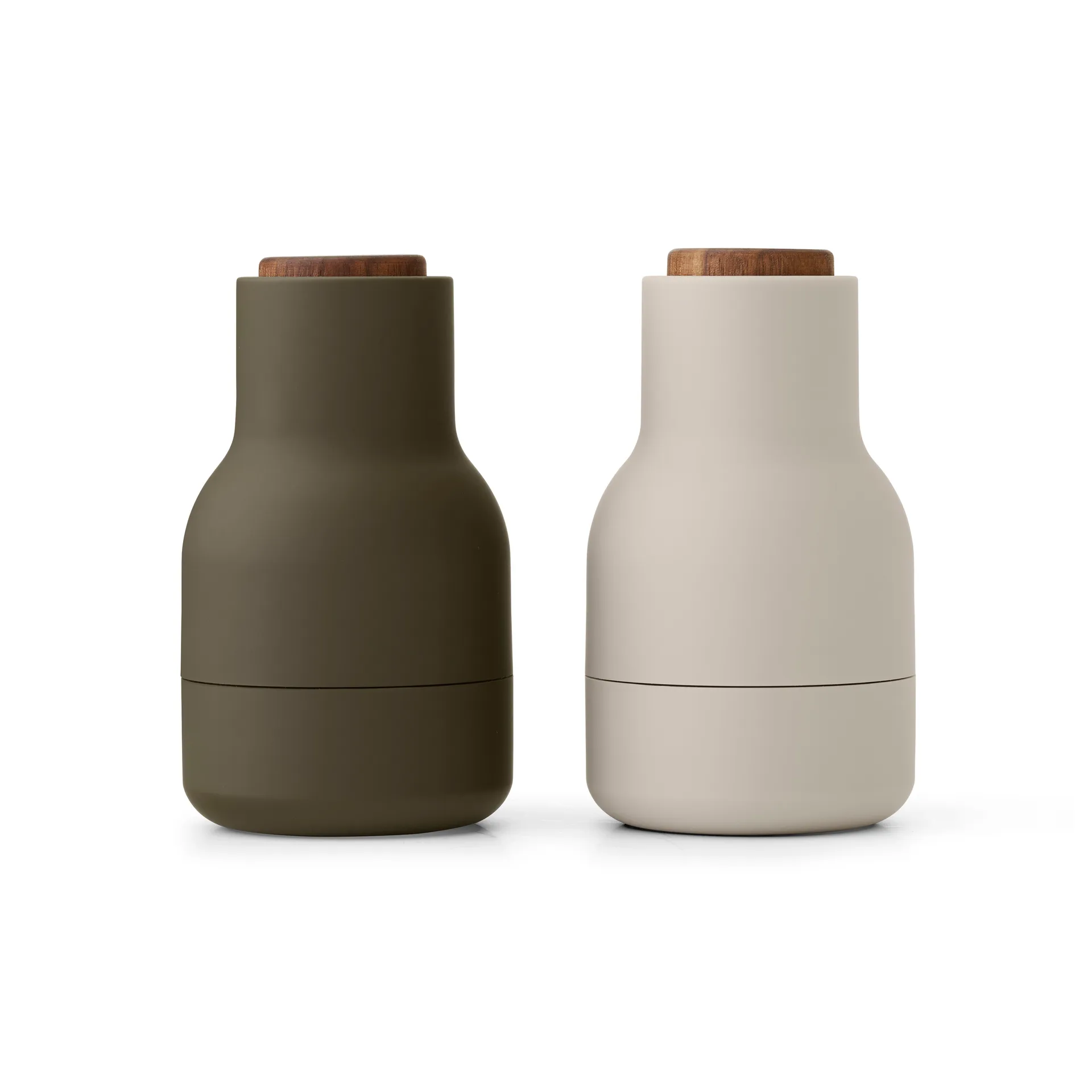 Macinaspezie Bottle Grinder piccolo, confezione da 2, Hunting green, beige, noce Audo Copenhagen