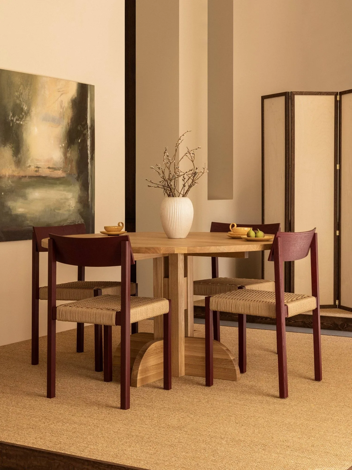Mauro sedia, Rovere tinto scuro-sedile intrecciato naturale Audo Copenhagen